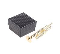 Ornamento per Strumenti Musicali Tromba In Miniatura Modello Di Strumento Musicale Ornamenti Decorativi In corno Piccolo Con Custodia E Supporto (Color : 47mm)