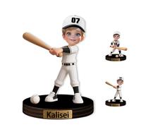 Ornamento personalizzato della scultura della squadra di baseball per bambino Personalizzato giocatore di baseball Cartoon Figurine placca con nome Foto Acrilico Sport Desk Sign Regali per gli amanti