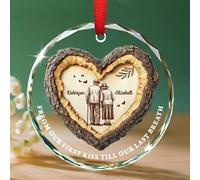 Ornamento personalizzato per anniversario di matrimonio, dal nostro primo bacio al nostro ultimo respiro, ornamento in vetro, regalo per coppia di anziani, marito, moglie, nomi personalizzati Mr & Mrs