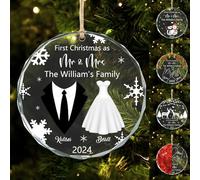 Ornamento personalizzato per il primo Natale come Mr & Mrs, per coppie, spose, donne, regalo personalizzato per sposi appena sposati, idee per matrimoni per coppie di neo coppie