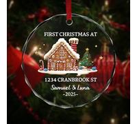 Ornamento personalizzato per la casa, regalo personalizzato per il primo Natale a casa nuova, ricordo di vetro, regali per Natale
