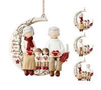 Ornamento personalizzato per nonni e nipoti, con scritta "I Love You to the Moon and Back", in acrilico, con nome personalizzato, regalo per nonna, nonno, nipoti, compleanno, Natale