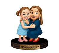 Ornamento personalizzato per ritratto di cartoni animati foto e nome personalizzato decorazione scultura per desktop casa da collezione regali per marito, moglie, coppia, famiglia, Natale, compleanno