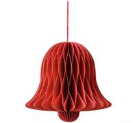 Ornamento pieghevole a forma di campana origami, 8 cm, riutilizzabile | Intricata piegatura 3D, colore rosso vivace, montaggio magnetico, dimensioni compatte 8 cm, look festivo CNY