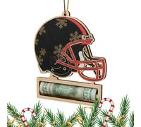 Ornamento porta soldi per di calcio, casco creativo in legno, accessorio per feste, casco di Natale, ornamento per il Ringraziamento, festa di Capodanno, per bambini, adulti, famiglia, amici