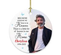 Ornamento regalo per la perdita della persona cara, con foto personalizzata commemorativa e simpatia, immagine e nome personalizzati in ricordo di amore
