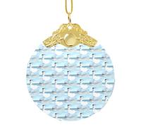 Ornamento rotondo classico in vetro a forma di ragazza su una spiaggia ventosa, clip in metallo, ciondolo per albero e decorazione della casa