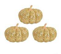 Ornamento scintillante in schiuma a forma di zucca per il Ringraziamento festivo e decorazioni autunnali, progettato per l'uso in vassoi a più livelli e espositori da tavolo (oro)