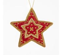 Ornamento Stella Decorata Con Gemme Oro
