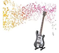 Ornamento strumento in miniatura Bass Guitar nero modello replica con supporto e decorazione