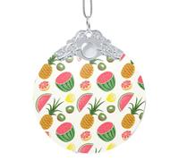 Ornamento tropicale della palla di Natale dei frutti con il gancio, decorazione di vetro a 3,3 pollici con stampa completa dell'involucro