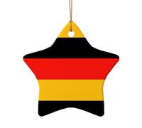 Ornamento unico in ceramica con stampa bandiera della Germania, ciondolo a forma di stella su entrambi i lati per decorazioni natalizie