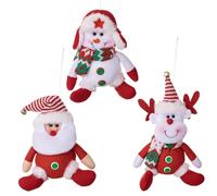 Ornaments for Christmas Tree - 3 Pieces Santa Claus Snowman Elk Holiday Pendants - Holiday Decor Pendant Ornament | for Home Bedroom Living Room Fireplace Door Wall Windowsill Study Mantel Dressing Ta