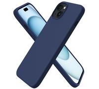 ORNARTO Cover per iPhone 15 plus Silicone 6.7 Pollici, Custodia Compatibile con iPhone 15 plus Cover, Morbido Silicone Liquido plustezione, in Gomma Gel Morbida con Fodera in Microfibra-Deep Blu