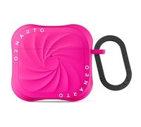 ORNARTO VORTUXE Cover per Airpods 4, Design Elegante a Vortice, Cover in Silicone Liquido Anti-Graffio, Doppia Protezione Antiurto con Certificazione MIL-STD per AirPods 4th,Rosa neon