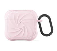 ORNARTO VORTUXE Cover per Airpods 4, Design Elegante a Vortice, Cover in Silicone Liquido Anti-Graffio, Doppia Protezione Antiurto con Certificazione MIL-STD per AirPods 4th，Rosa