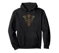 Ornate Boho Butterfly Blue Fantasy Magical Graphic Felpa con Cappuccio