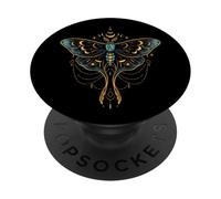 Ornate Boho Butterfly Blue Fantasy Magical Graphic PopSockets PopGrip Adesivo