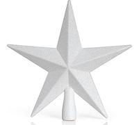 Ornativity Decorazione natalizia con stella glitterata, decorazione natalizia a forma di stella di Betlemme, colore: Bianco