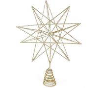 Ornativity Puntale per albero di Natale a forma di stella glitterata, in filo metallico, ornamento per la punta dell'