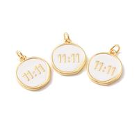 Ornazy 10 ciondoli piatti rotondi doppi con 11 ciondoli con anello di salto in ottone con numeri per la creazione di gioielli fai da te