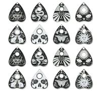 Ornazy 40 ciondoli smaltati in 8 stili gotici a forma di gatto, colore bianco e nero, per Halloween, sole, lacrima, cuore, per la creazione di gioielli fai da te