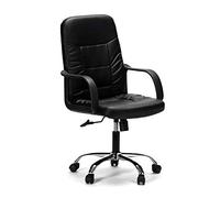 ORNELLA Sedia Poltrona Girevole DIREZIONALE per Ufficio CASA in Similpelle Colore Nero