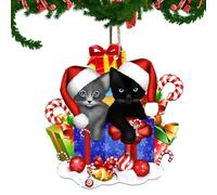 Ornement D’Arbre À Chat En Acrylique - Décorations De Noël Originales, Petits Ornements Suspendus Pour Sapin, Fenêtre, Cheminée | Cadeau Amusant Et Pour Amoureux Des Chats Et Décorations