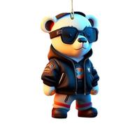 Ornement De Suspension De Voiture Ours - Pendentif Rétroviseur Mignon, Décor Acrylique Suspendu, Accessoire Intérieur Auto Créatif | Décoration Voiture, Cadeau Pour Amis, Couple, Famille