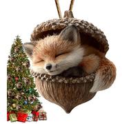 Ornements Animaux, Décorations Drôles Gland 3D Décor Noël Animauxs et Pommes de Pin | Idéal pour Fenêtre, Porte, Manteau de Cheminée, Salon, Chambre, Patio, Jardin, Porche, Fête