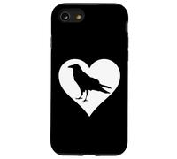 Ornitologia con disegno di uccello con corvo merlo I Love Crows Custodia per iPhone SE (2020) / 7 / 8