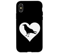 Ornitologia con disegno di uccello con corvo merlo I Love Crows Custodia per iPhone X/XS