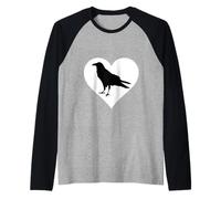 Ornitologia con disegno di uccello con corvo merlo I Love Crows Maglia con Maniche Raglan
