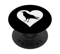 Ornitologia con disegno di uccello con corvo merlo I Love Crows PopSockets PopGrip Adesivo