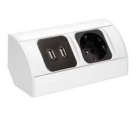 ORNO AE-1310(GS) Presa Angolare Da Cucina 2xUSB 1 Presa Versione Schuko Lunghezza Cavo 0,5m Carico Max 3680 W