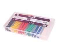 ORNO AE-13141 Set Di Guaine Termorestringenti 100 Pezzi 6 Colori: Giallo Blu Nero Verde Rosso Lunghezza 10 Cm