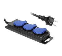 ORNO AE-13158/5M Presa Elettrica Esterno Presa per Officina Esterna IP44 a 3 vie con cavo da 5m (Tipo francese)