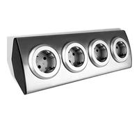 ORNO AE-1340(GS) Presa Angolare 4x Shuko 3680W Montaggio a 45° Su Superficie Per Cucina, Ufficio e Piano Di Lavoro (senza cavo)