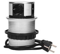 Orno AE-1341(GS) Presa Multipla a Scomparsa a 4 ingressi 3650W max Ø 10 cm con cavo Schuko da 1,5 m