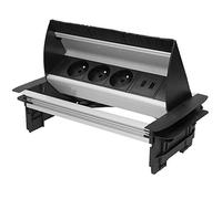 ORNO AE-1362 Ciabatta a scomparsa da incasso a 3 prese + caricatore USB 1,8 m di lunghezza, tipo E presa francese