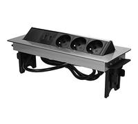 ORNO AE-1364 Presa multipla da incasso a 3 vie retrattile con caricatore USB, lunghezza cavo 1,8 m, presa francese tipo E