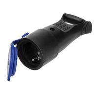 ORNO AE-1370(GS) Prese Da Esterno Impermeabili In Gomma Ermetica 2p + Z, Diritta Ip44 Nera Versione Schuko
