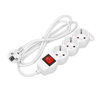 ORNO Ciabatta elettrica a 3 prese con interruttore e sicurezza per bambini, 2300 W, 10 A, cavo da 5 metri