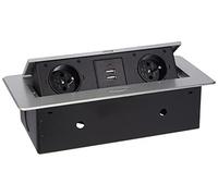 Orno - Ciabatta retrattile con 2 prese da 230 V e 2 prese USB