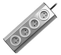 ORNO FS-2 Presa Angolare 4 Scomparti 3680W Montaggio a 45° Su Superficie Per Cucina Ufficio e Piano Di Lavoro (4 volte con cavo)