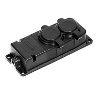 ORNO Multipresa Elettrica 2 Prese Schuko Esterna Impermeabile IP44 230V 16A Resistente Agli Urti, Non Infiammabile