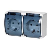 ORNO OE-7106(GS) Doppia Presa Schuko da Muro 2x2P+T IP44