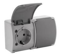 ORNO OE-7106(GS) Doppia Presa Schuko da Muro 2x2P+T IP44