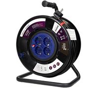 ORNO OR-AE-13155(GS) Prolunga Elettrica All'aperto 50m a 4 scomparti 3200W Sistema di prese antitorsione a 4 scomparti (50m)