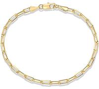 Oro 14K Placcato Paperclip/Curb/Figaro Catena Braccialetto Registrabile per Le donneDurability